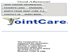 Tablet Screenshot of jointcare.org